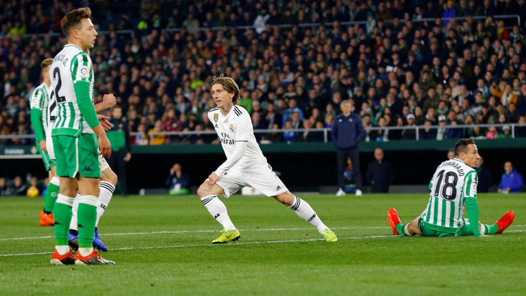 Luka Modric, celebra su gol ante el Betis