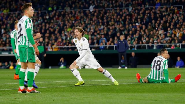 Luka Modric, celebra su gol ante el Betis