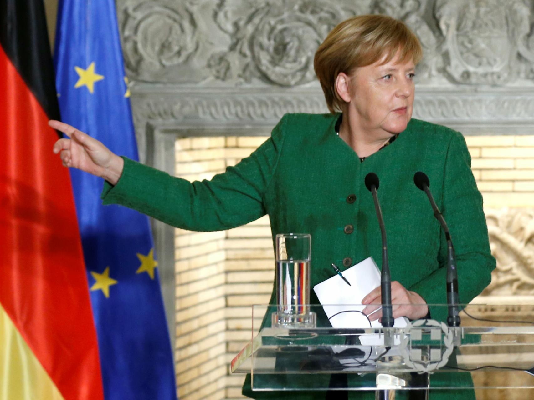 Merkel, durante una comparecencia de prensa con Tsipras.