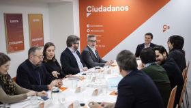 La Ejecutiva de Ciudadanos, reunida este lunes.