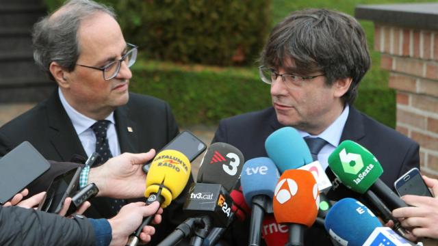 Puigdemont, en una reciente reunión con Torra en Waterloo