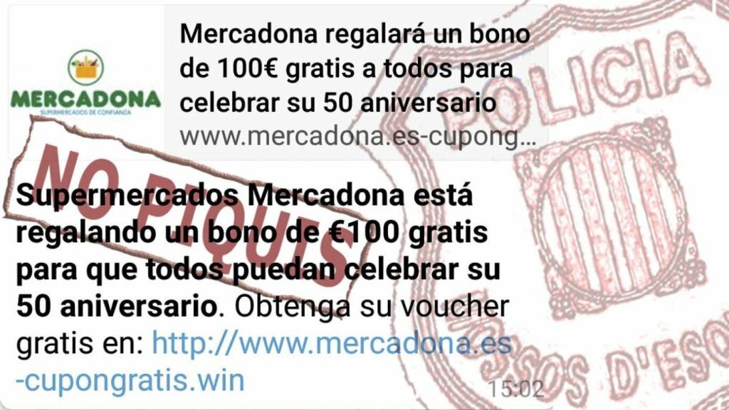 La estada del bono falso de los 100 euros de Mercadona