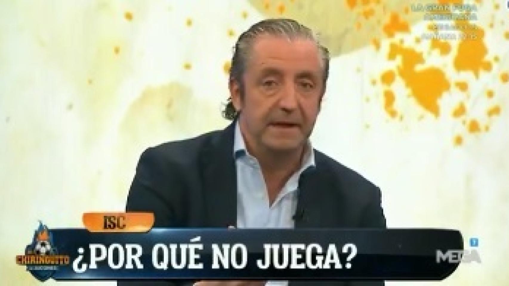 Pedrerol en El Chiringuito. Foto Twitter: (@elchiringuitotv)