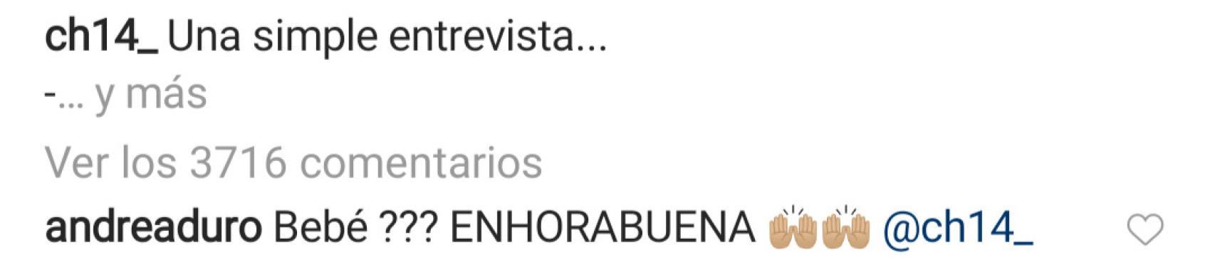 Comentario en el Instagram de Chicharito