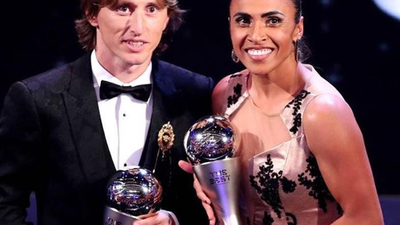 Marta con Luka Modric. Foto: Instagram. (@martavsilva)