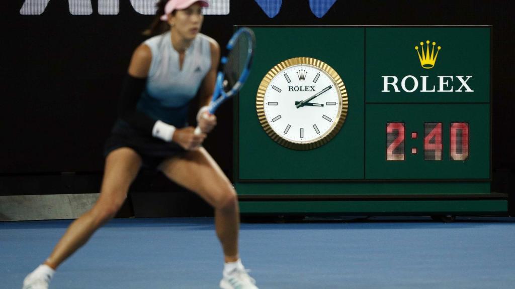 Muguruza, durante el partido ante Konta.