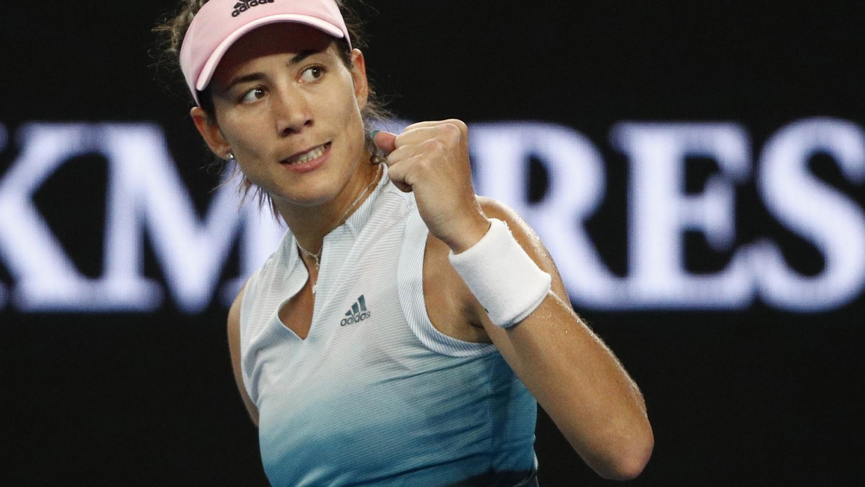 Garbiñe Muguruza celebra un punto durante el Open de Australia