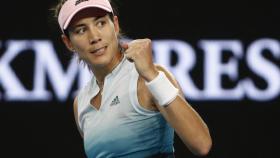 Garbiñe Muguruza celebra un punto durante el Open de Australia