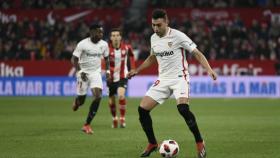 Munir en su debut con el Sevilla. Foto: Twitter (@SevillaFC)