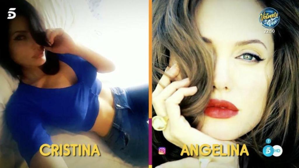 Comparación de las fotos de Cristina y Angelina Jolie.