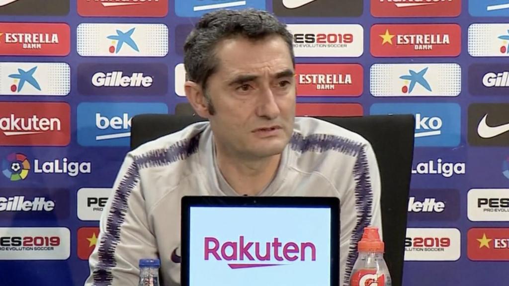 Ernesto Valverde en rueda de prensa. Foto: Twitter (@elchiringuitotv)