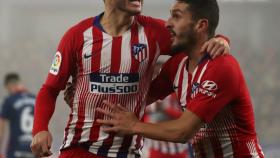 Lucas Hernández celebra su gol en el Huesca - Atlético