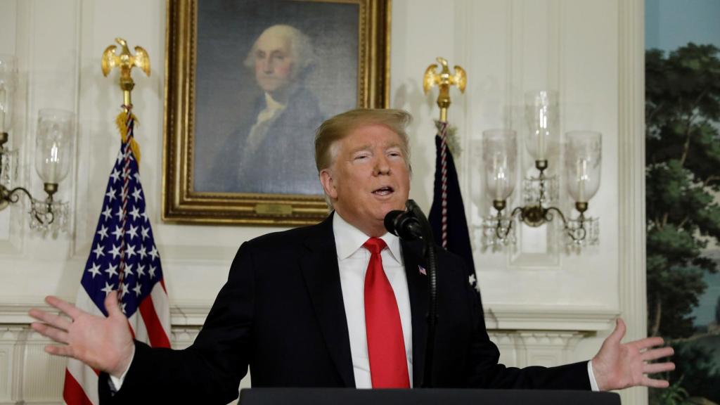 Donald Trump, en la Sala Diplomática de la Casa Blanca, en Washington.