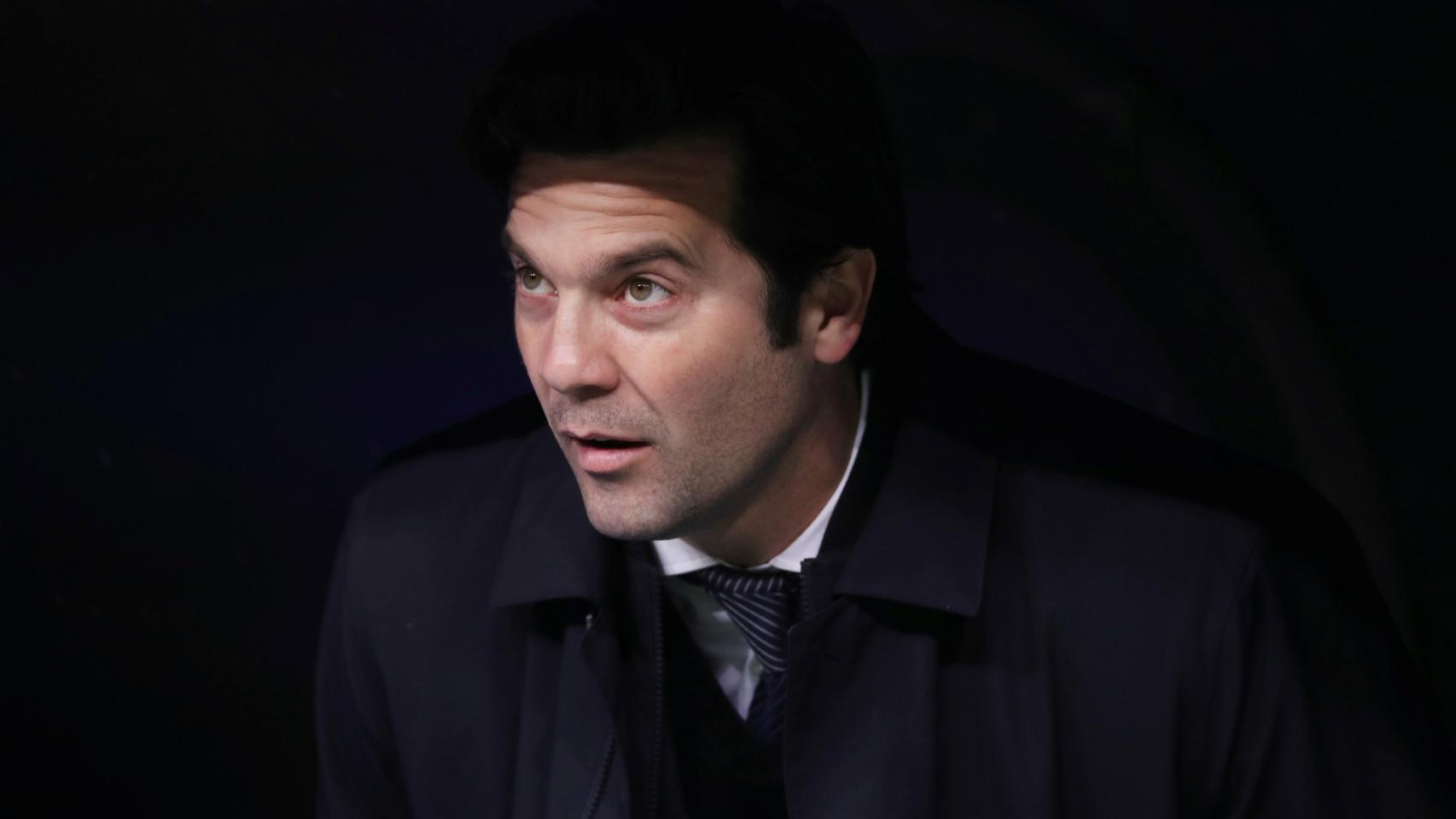 Santi Solari, en el banquillo del Santiago Bernabéu