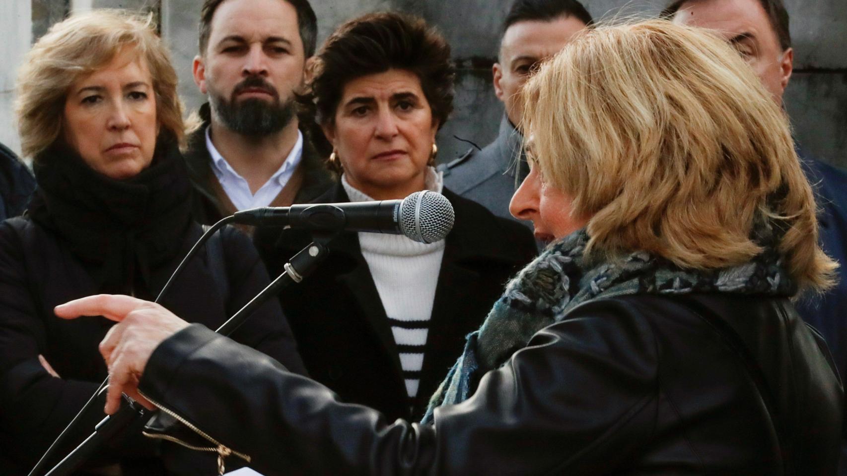 Santiago Abascal junto a María San Gil en el acto de víctimas de ETA