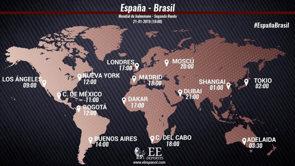 Horario internacional del España - Brasil