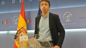 Íñigo Errejón, en la rueda de prensa de su renuncia al acta de diputado.