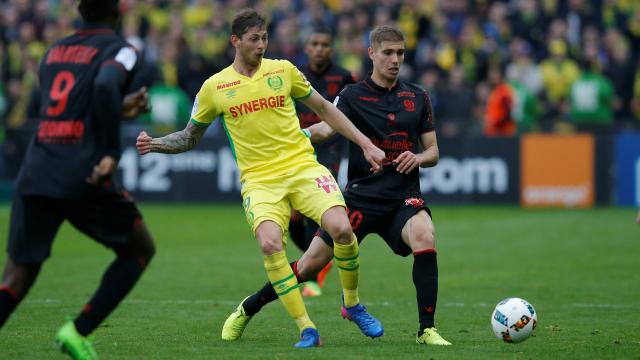 Emiliano Sala, en un partido con el Nantes