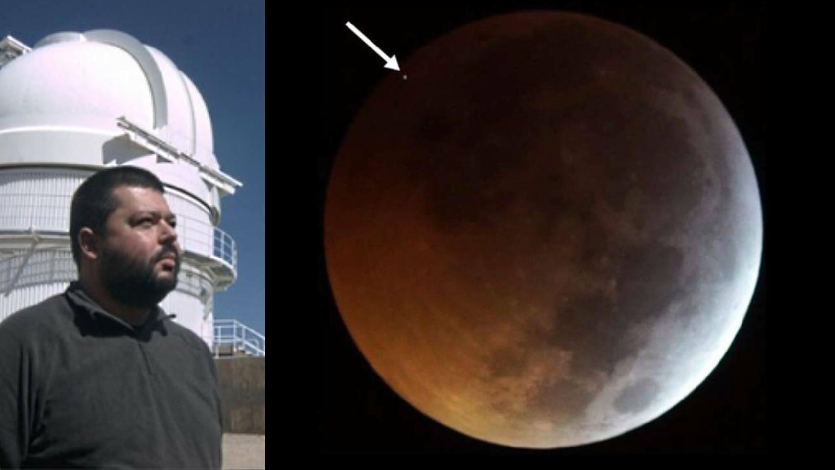 El astrónomo Jose Maria Madiedo y la grabación del impacto del meteorito durante el eclipse lunar.