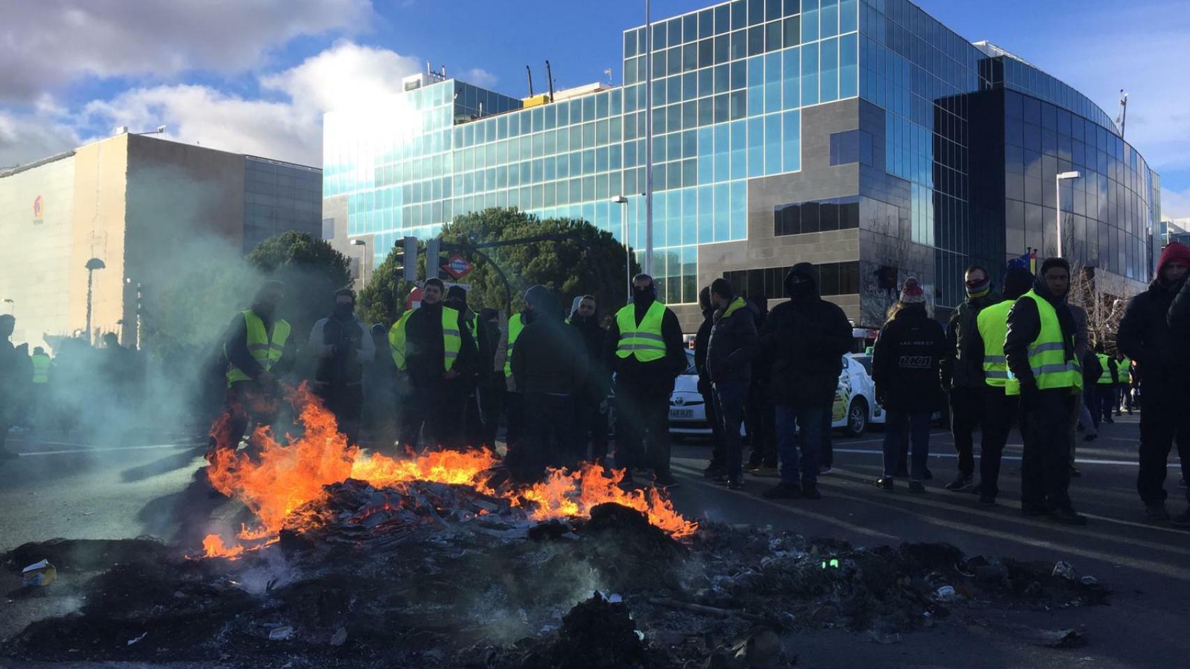 PRotestas de los taxistas en Ifema.