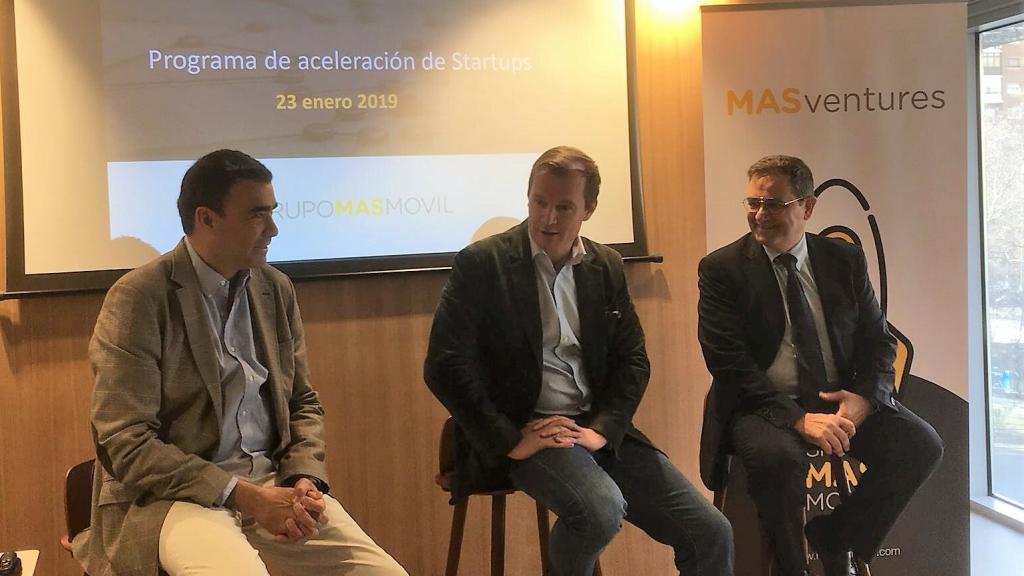 Pedro Trucharte, Meinrad Spenger e Ignacio Fonts en la presentación de MASventures.