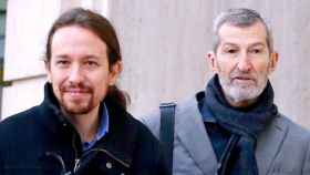 Pablo Iglesias, líder de Podemos, y Julio Rodríguez, número 11 de su lista para la Comunidad de Madrid.