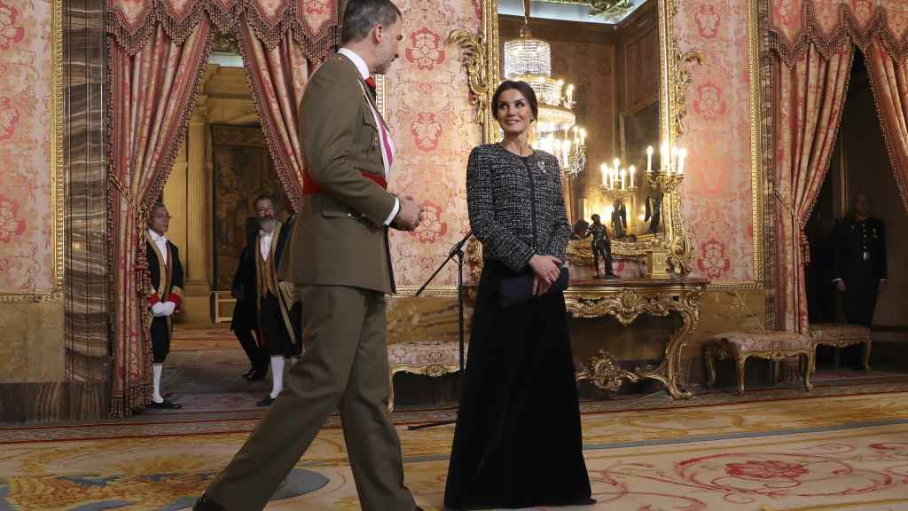 Los reyes Felipe y Letizia en el Palacio Real de Madrid.
