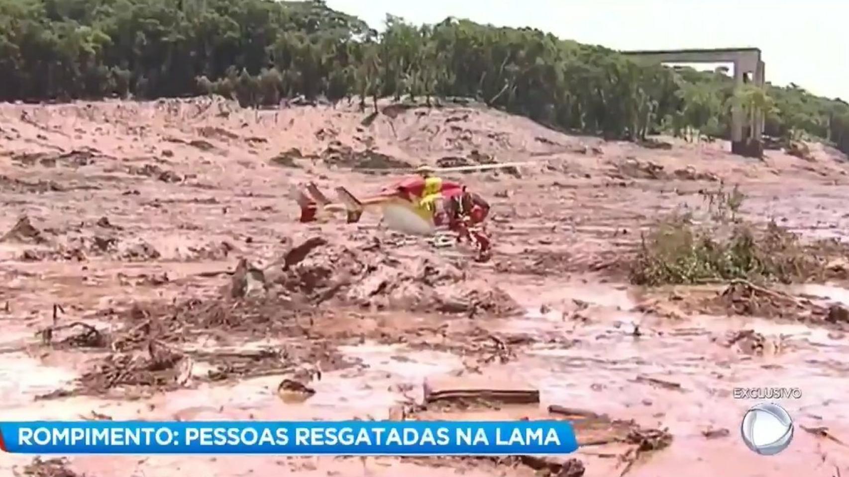 Imágenes de la rotura de la presa en Brasil.