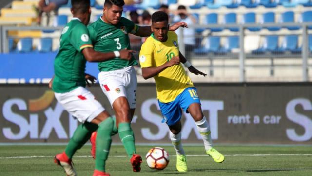 Rodrygo, contra Bolivia en el Sudamericano. Foto: sub20chile.cl