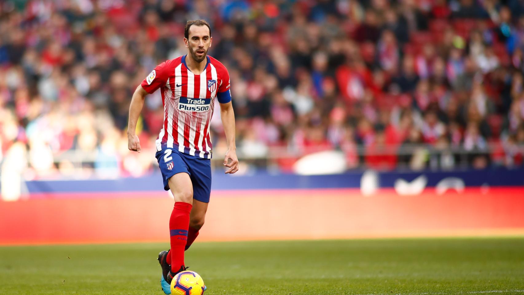 Godín durante su último partido con el Atlético