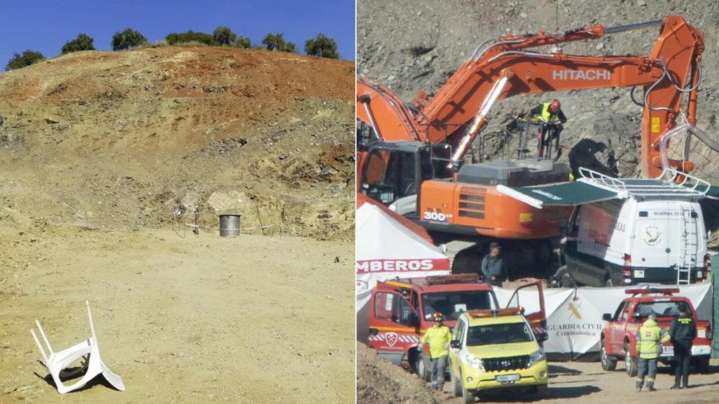 La zona de rescate a Julen, a pleno rendimiento, y este domingo, 4 días después de hallar el cuerpo del niño.