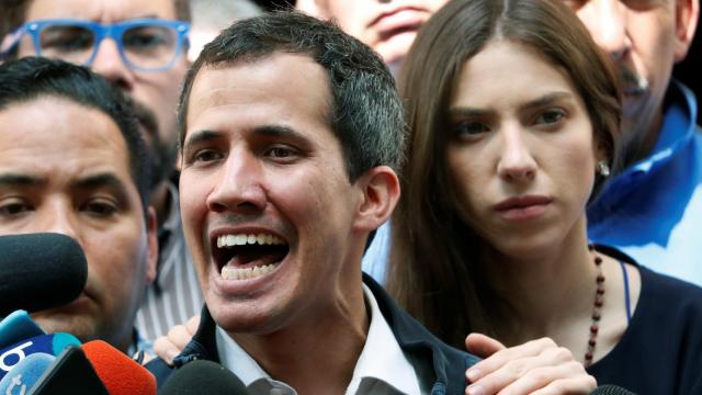 Guaidó, durante una comparecencia de prensa