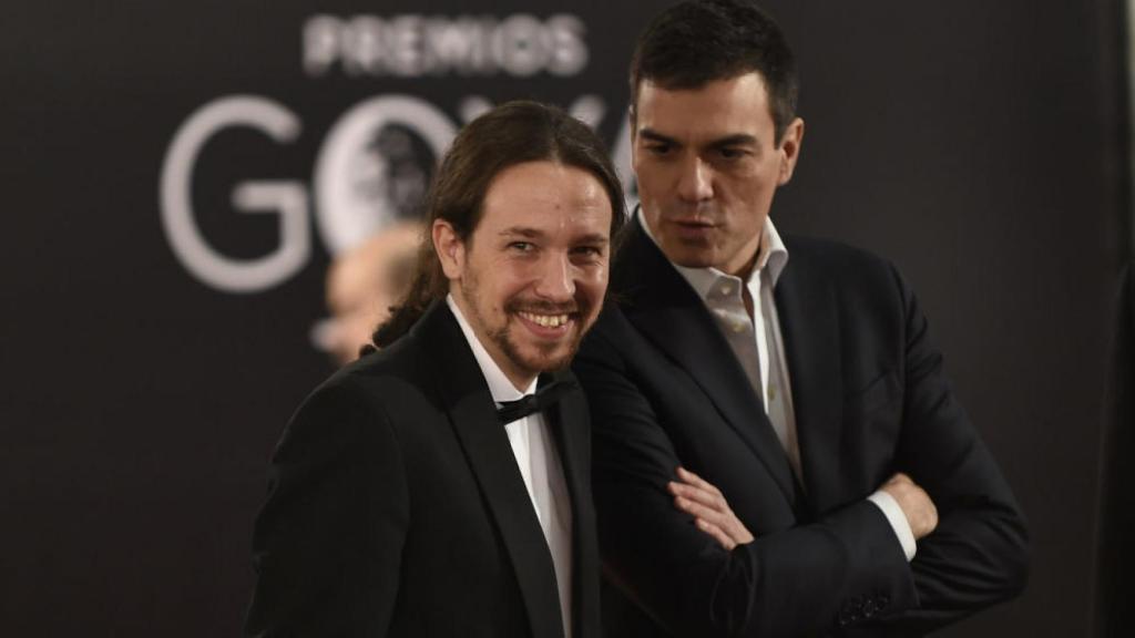 Sánchez junto a Iglesias en la gala de los Goya.