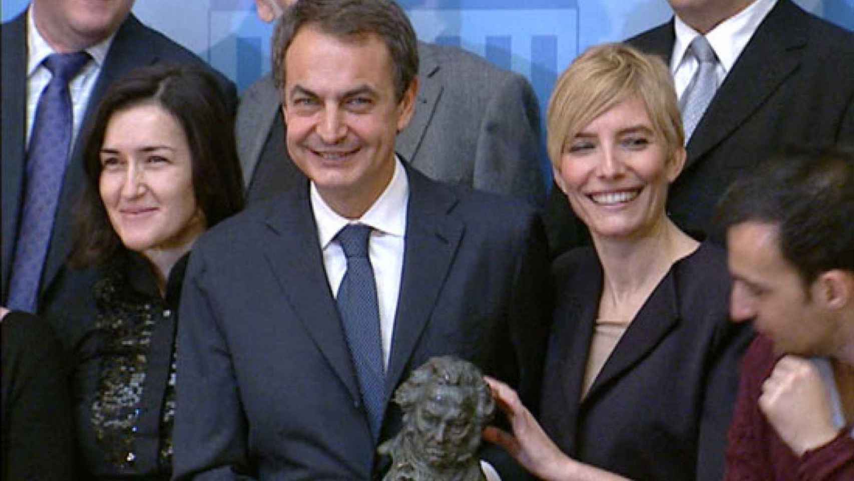 Zapatero en el recibimiento oficial a los ganadores del Goya.