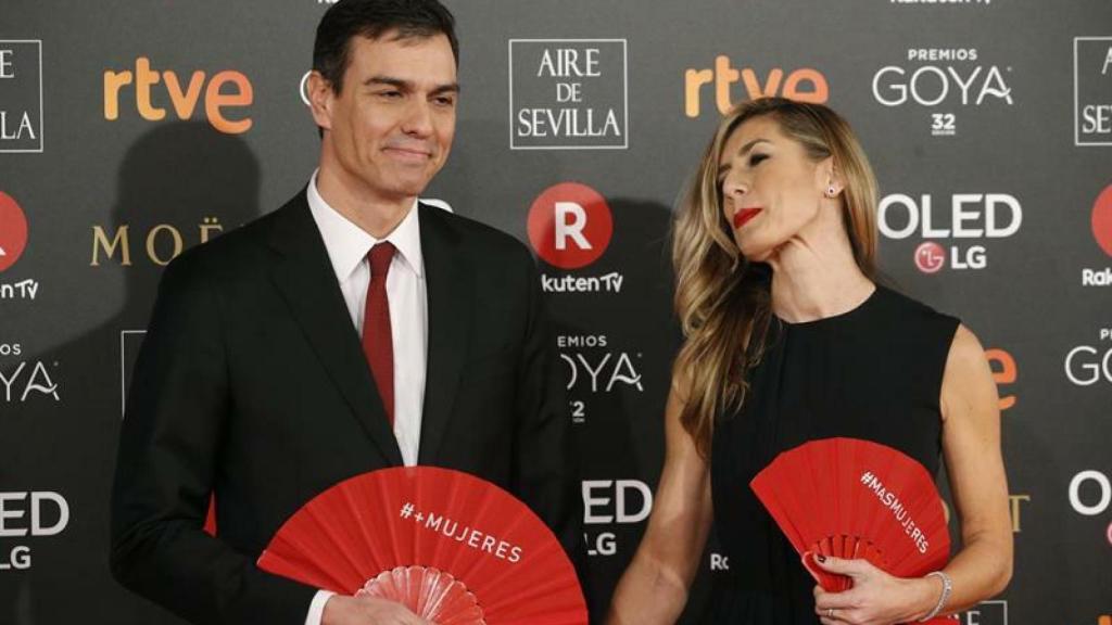 Pedro Sánchez junto a su mujer en la pasada edición de los Goya.