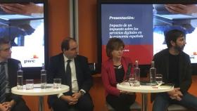 Directivos de Ametic y Adigital durante la presentación del informe de PwC.