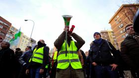 Protestas del Taxi en la Avenida de América en Madrid.