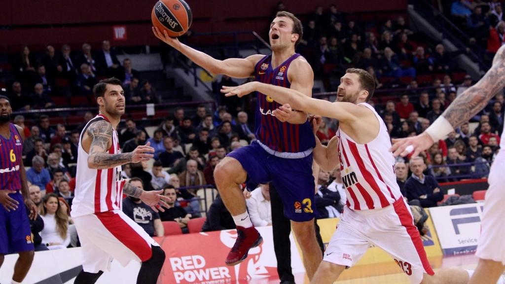 Pangos, durante el partido  contra el Olympiakos. Foto: euroleague.net