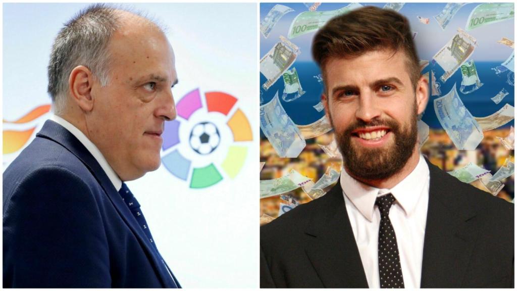 Javier Tebas, presidente de LaLiga, y Gerard Piqué, dueño de Kosmos