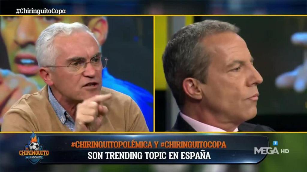 Paco García Caridad en 'El Chiringuito'. Foto: Twitter (@elchiringuitotv)