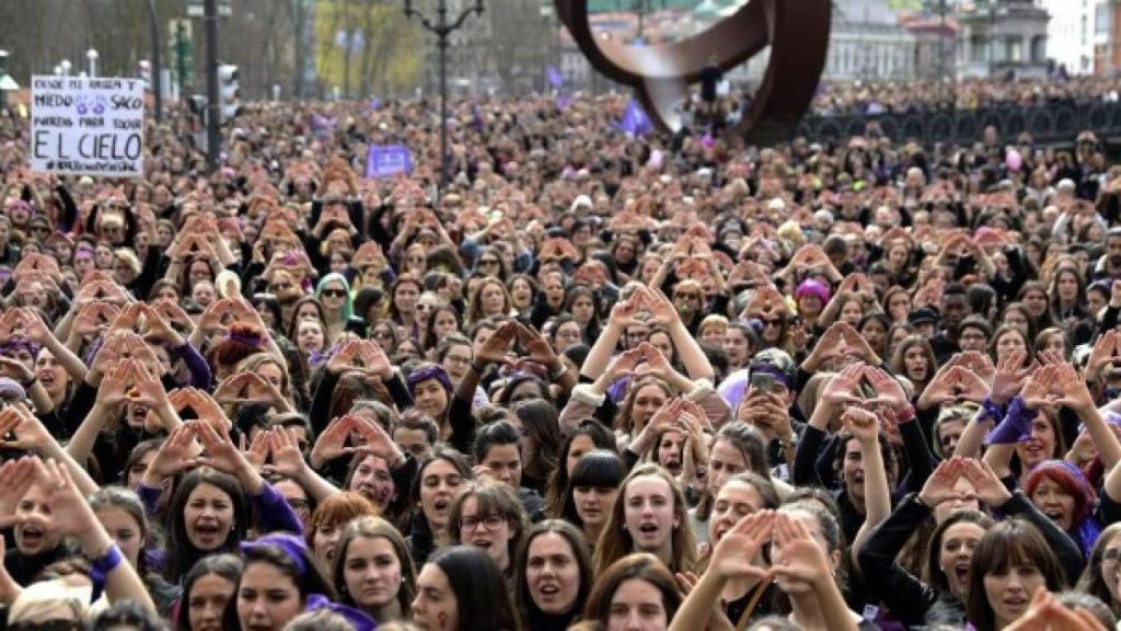 Movilización feminista en Bilbao.