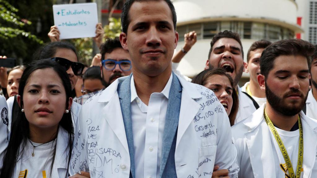 Guaidó durante una manifestación en Caracas.