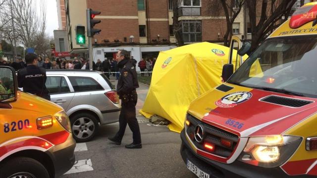 Lugar del accidente, en Madrid