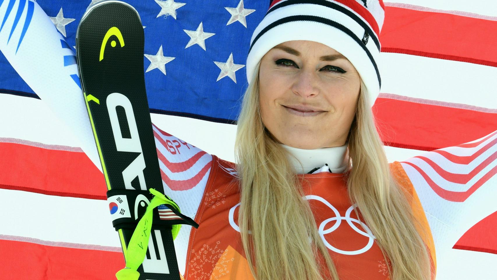 Lindsey Vonn durante los Juegos Olímpicos de Inverno 2018