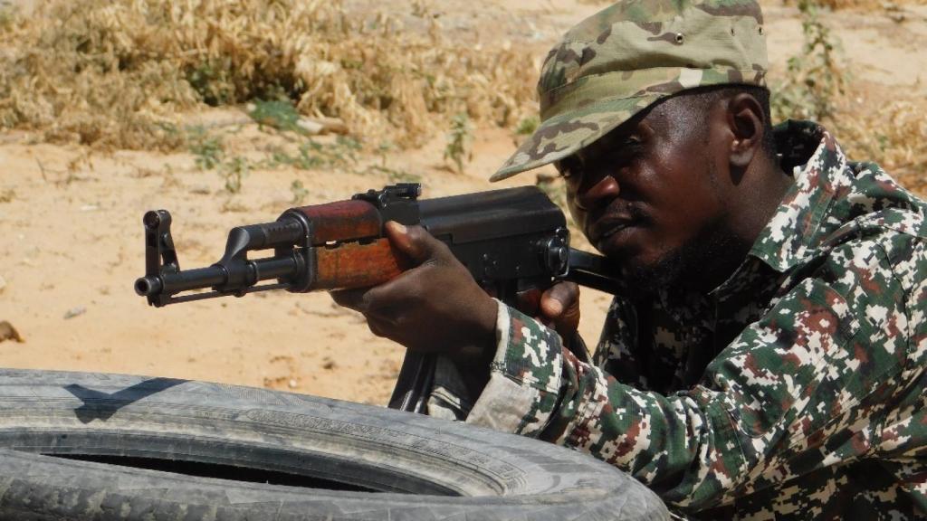 Ejercicio de adiestramiento de las tropas somalíes.