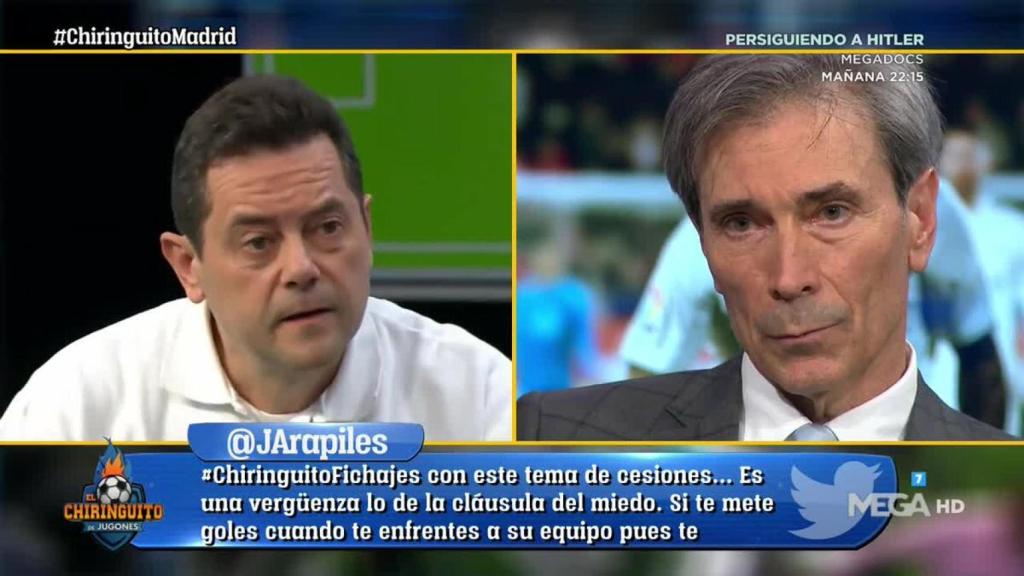 Roncero en 'El Chiringuito'. Foto: Twitter (@elchiringuitotv)