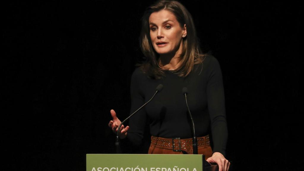 La reina Letizia dando su primer discurso del año.