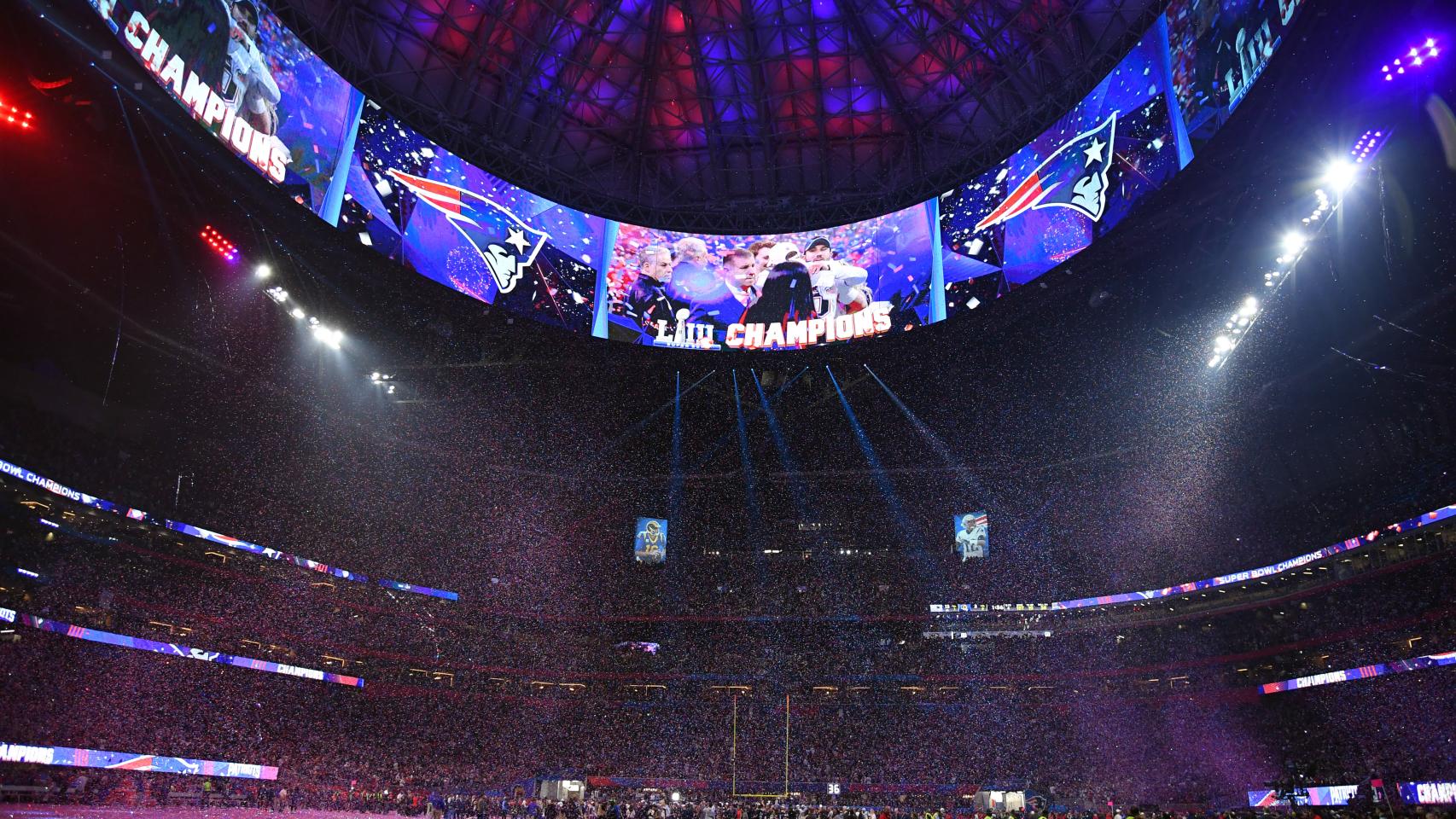 New England Patriots celebra la victoria en la Super Bowl