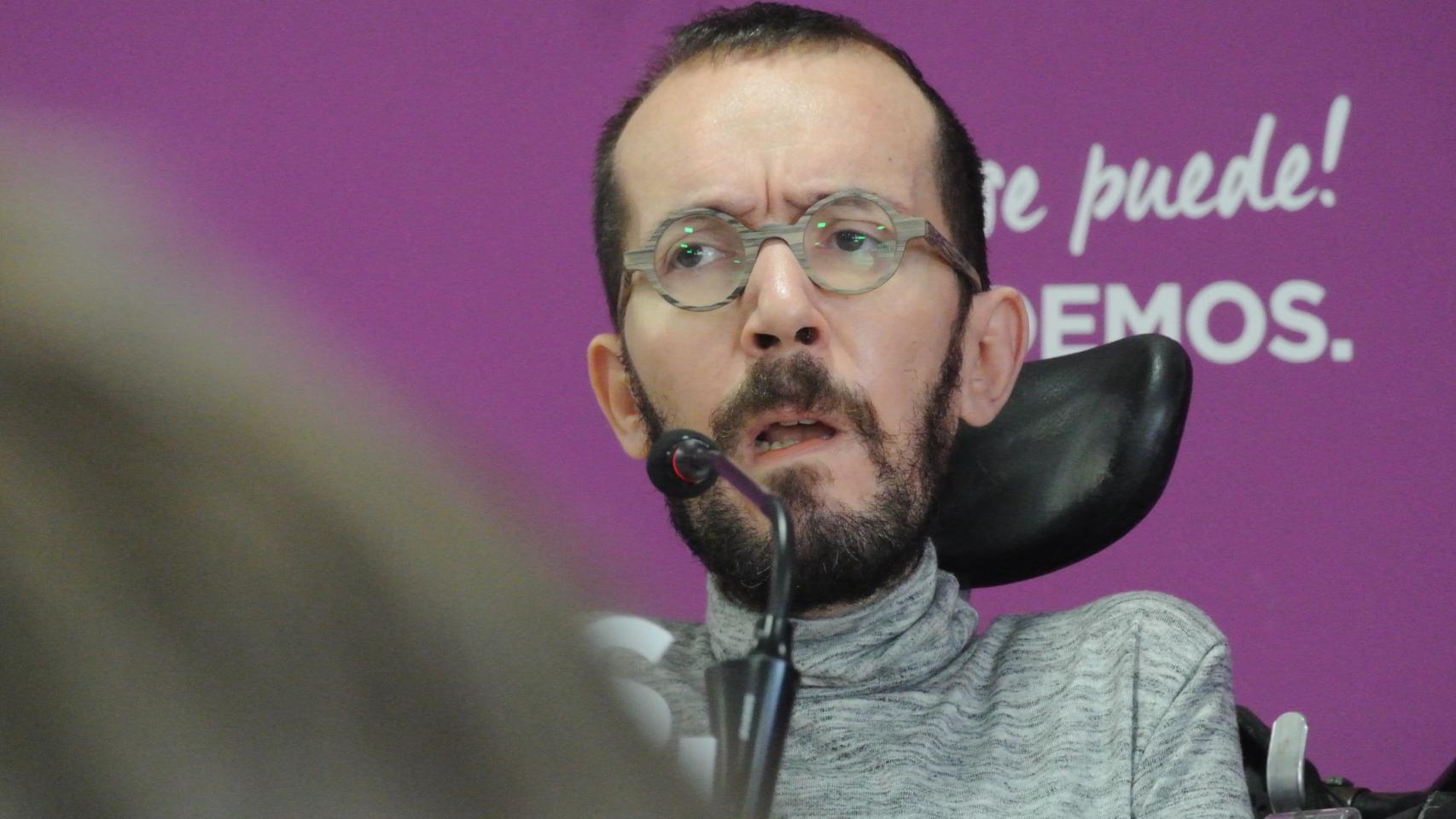 Pablo Echenique, secretario de Organziación de Podemos, en rueda de prensa.