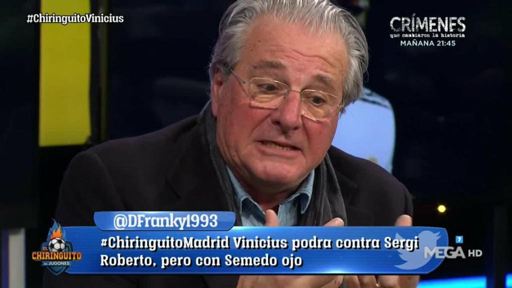 D'Alessandro en 'El Chiringuito'. Foto: Twitter (@elchiringuitotv)